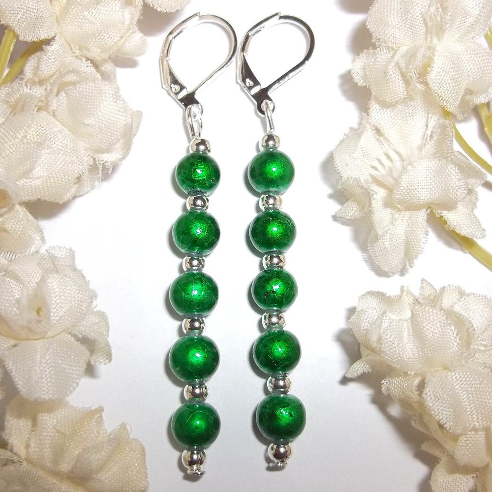 Emerald Green Earring, Dangle Earring, Green Jewelry, Earring, Earring, NWT 7788